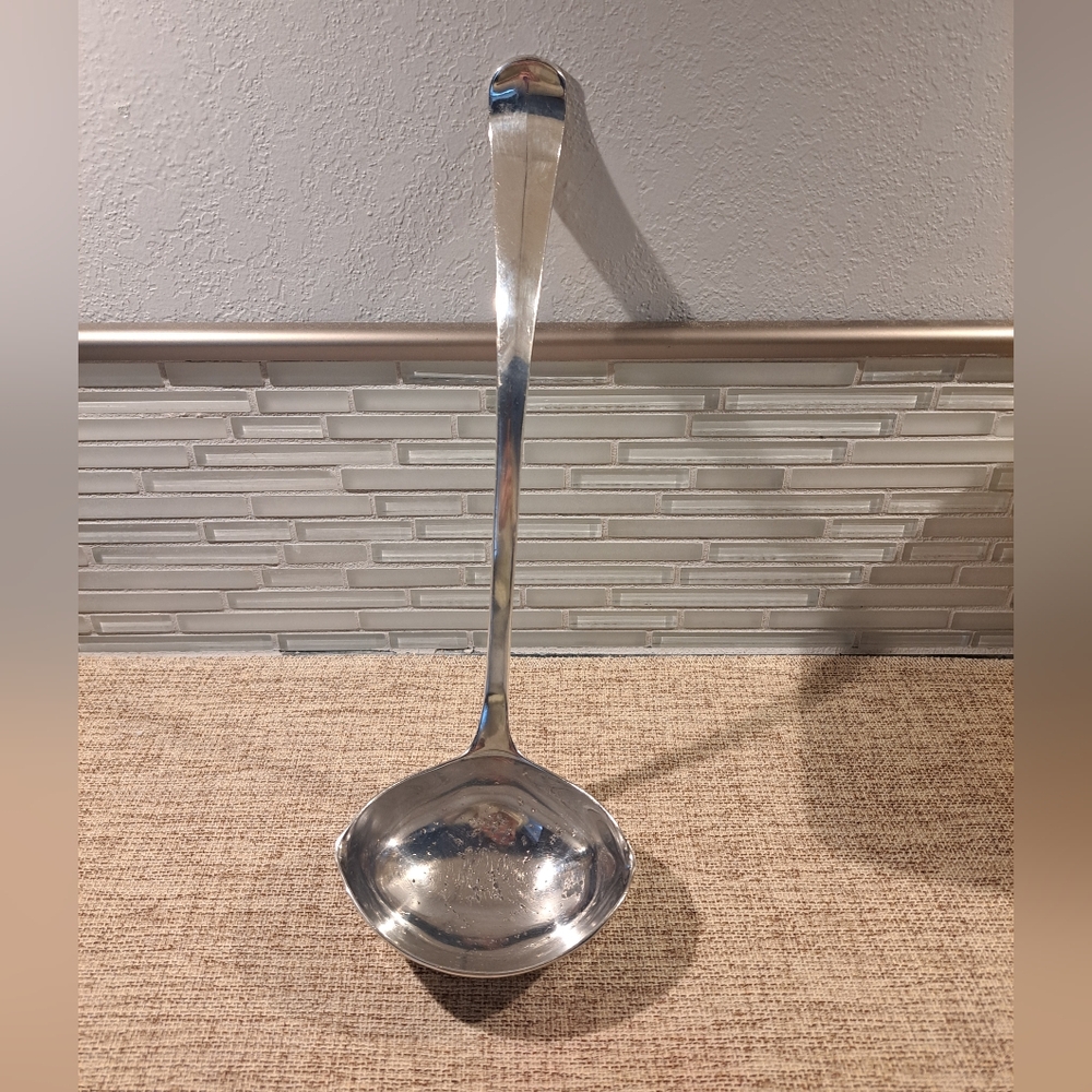 Vtg Gerity G 48  Heavy Silver Plated Soup Ladle 13"